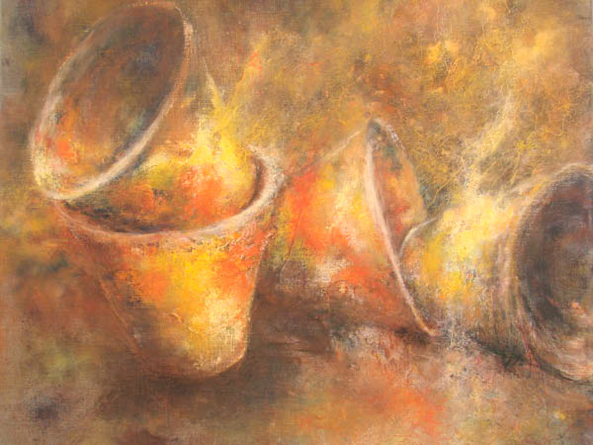 4 pots de resine